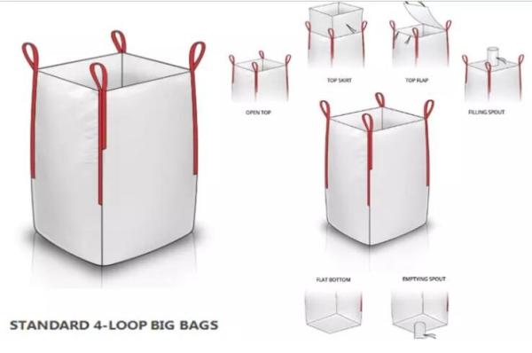 1 Ton Woven Fabric FIBC Jumbo Bags , Fibc Bulk Bags Anti Static Super Sack