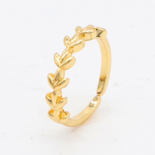 Factory Wholesale Fashion Designed Brass 14K Gold Plated Ladies' Open Adjustable Ring Featuring Micro Set Clear Zircon Rings