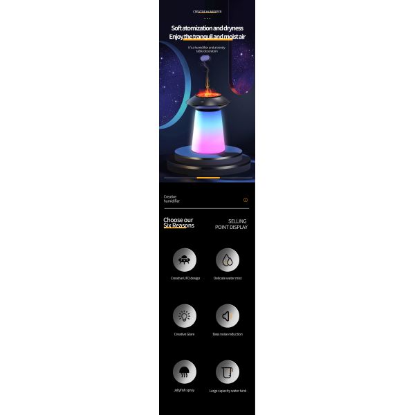 760ml Jellyfish Spray Volcano Aromatherapy Humidifier Home Use With Colorful Lights
