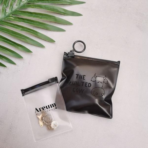 Black Zipper Poly Pvc Custom Packaging Bags For Hoodie Clothing