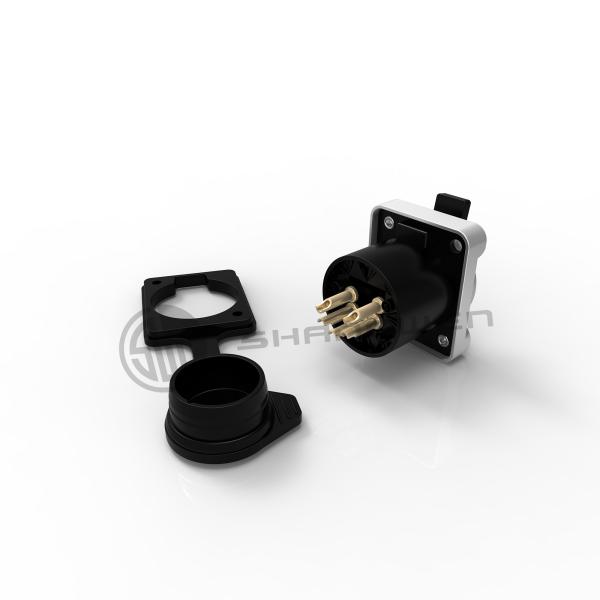 Industrial Electronics Accessories Waterproof 5 Pin XLR Female Jack Panel Mount Connector with Sealed Rubber Jacket