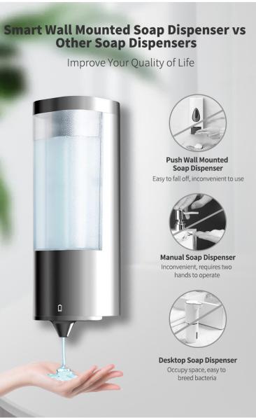 Luxury 3 In 1500ml Shower Shampoo And Soap Dispenser Automatic Foam Soap Dispenser