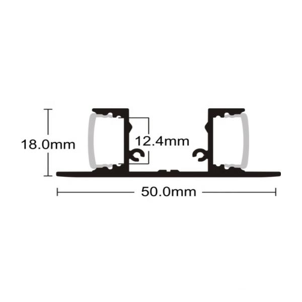 Anodizing LED Strip Light Aluminium Extrusion Extruded Silver black color