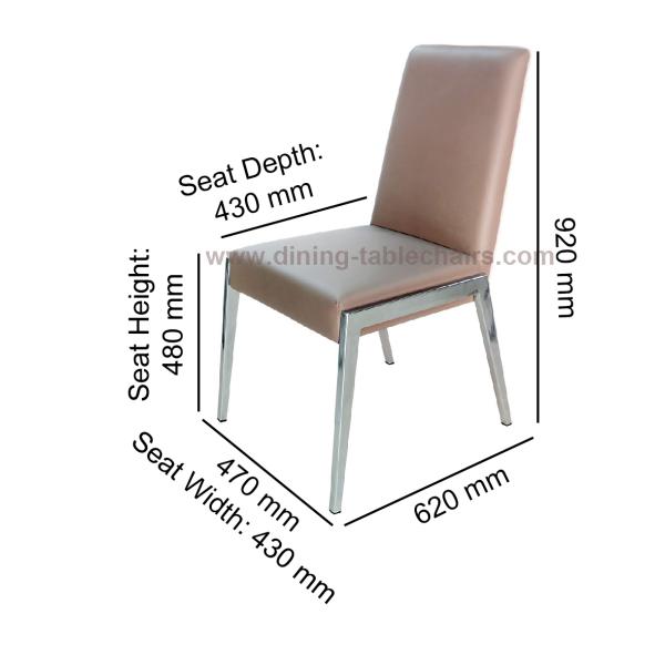 Polyurethane PU Upholstered Chromed Dining Chair Livingroom Chair Leisure Chair