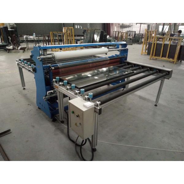 CE Double Glazing Equipment / Mirror Glass Protective Film Laminating Machine With Cutter