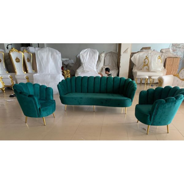 Modern Living Room Furniture Armchair Pink Velvet Upholstery Shell Sofa Chair With Gold Legs