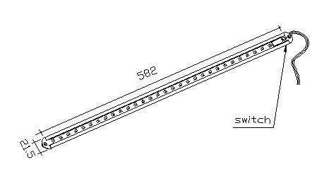 Home Furniture Aluminum LED Under Cabinet Lighting with Touch Switch High CRI Ra 80