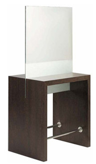 Dark Brown Salon Mirror Station With Solid Wood Materials , 110cm Width