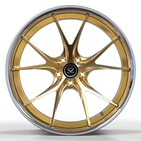 20x11 5x112 Barrel Polished Center Brushed Golden Rims For S5 Deep Concave Monoblock Car Wheel