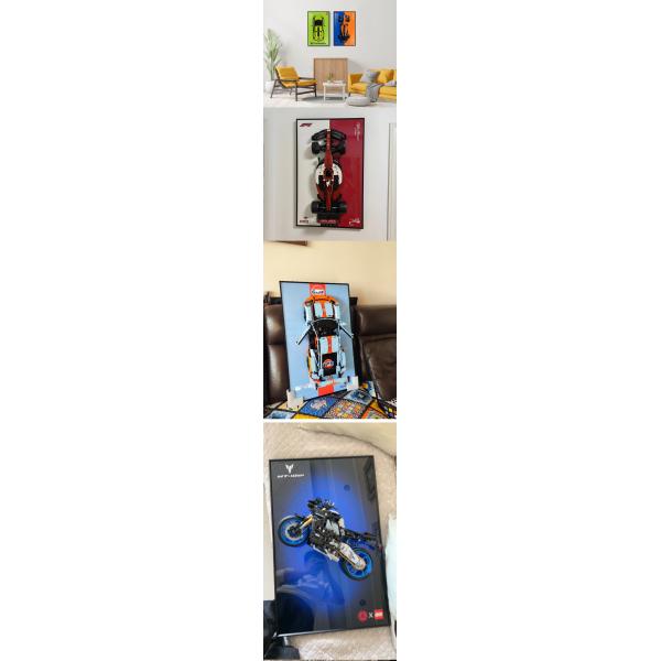 Polycarbonate Modern Art Deco Decorative Glass Photo Frame for Car Display and Wall/Table Showcase