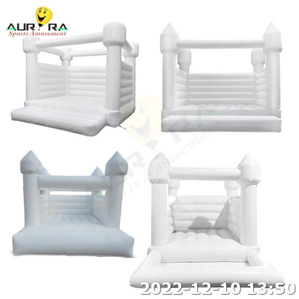 Water Slide Bounce House Inflatable Customized All White Moonwalk Bounce House