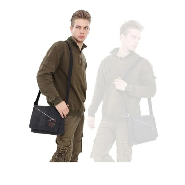 Custom Business Men's Crossbody Shoulder Washable Canvas Messenger Bag For Men