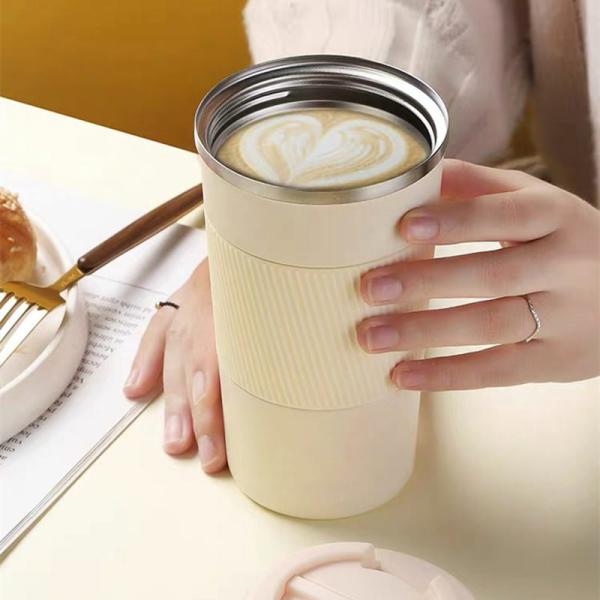 17oz Taza de café de viaje con tapa de acero inoxidable aislada Reutilizable Taza de café a prueba de fugas Amantes del café Regalos