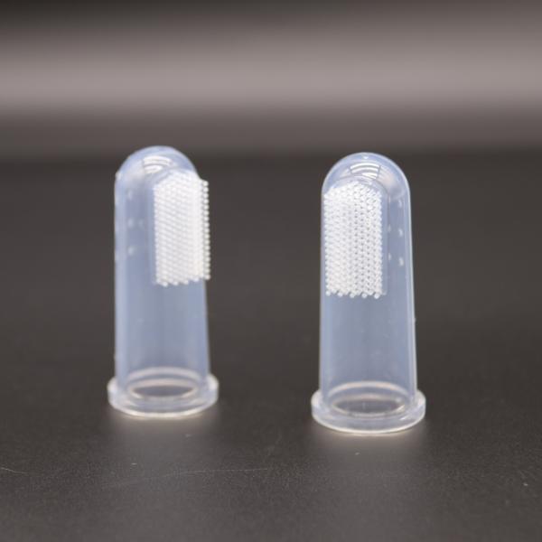 Escova de dentes de silicone transparente e segura para dentes de bebê para limpeza oral eficaz