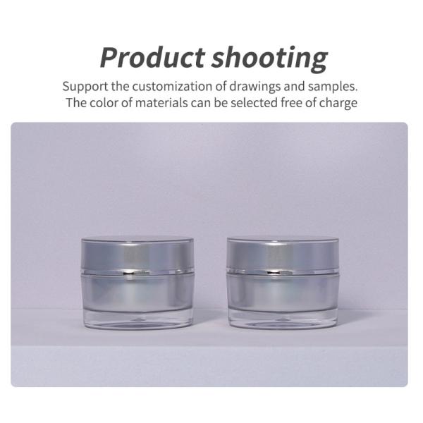 Logo du client Luxe 10g Ronde PS argent vide plastique transparent emballage crème cosmétique pot pour baume à lèvres