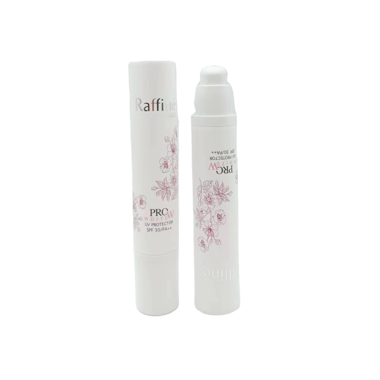 D30mm Plastic Sunscreen Cream Airless Pump Tube Cosmetic 50ml Color Squeezed Soft Tubes Packaging for Primer with Press Pump