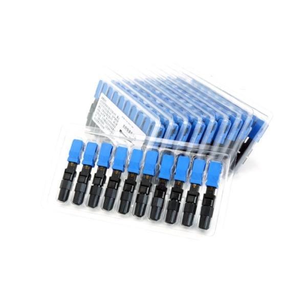 Résistant à la température basse IL FTTH SC UPC Connecteur rapide à fibre optique bleue