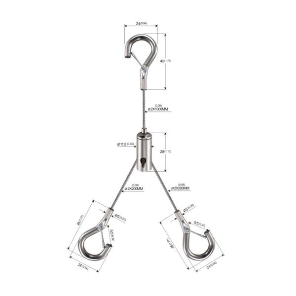 Y Shape LED Linear Light Hanging System With Slider YW-86447