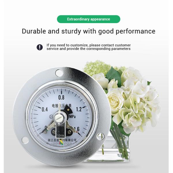 Electric Contact Pressure Gauge with 2.5% Precision and 62.5mm Back Belt Installation
