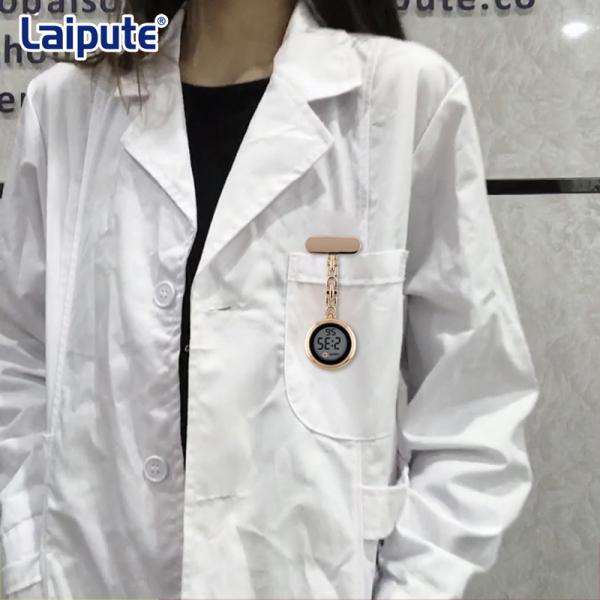 Organic Glass Nurses Clip On Fob Watch , Nurses Digital Fob Watch 9.5mm Thick