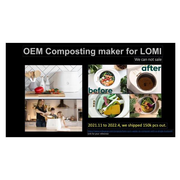 Metal Grinding Chamber Electric Kitchen Compost Bin for Household Food Waste Disposal