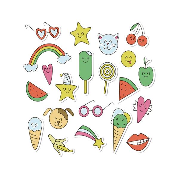 Cartoon Design Animals Shape 3D Tattoos Temporary Body Stickers , Tattoo Body Sticker