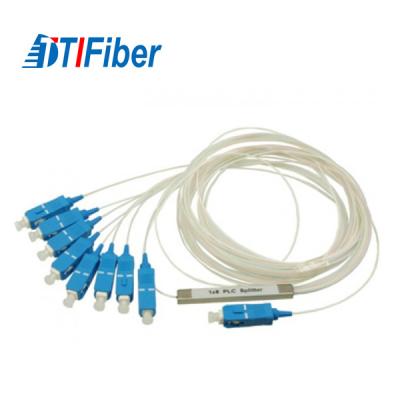 Steel Tube Type Optical Audio Splitter 1x8 1x2 0.9mm With SC/UPC APC Connector