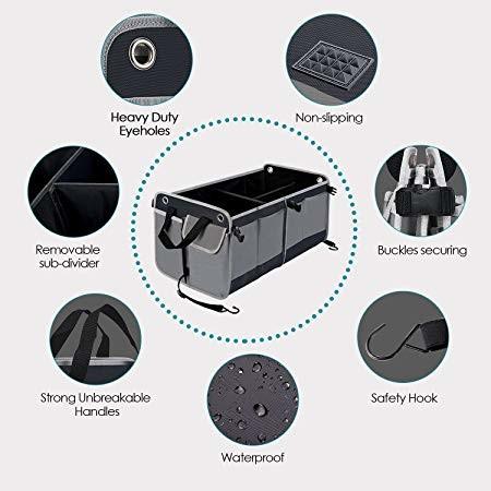 26 Inch Car Trunk Organizer Bag For SUV Truck With Bottom Strips To Prevent Sliding