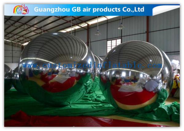 PVC Silver Inflatable Mirror Ball , Christmas Inflatable Yard Decorations Balloons