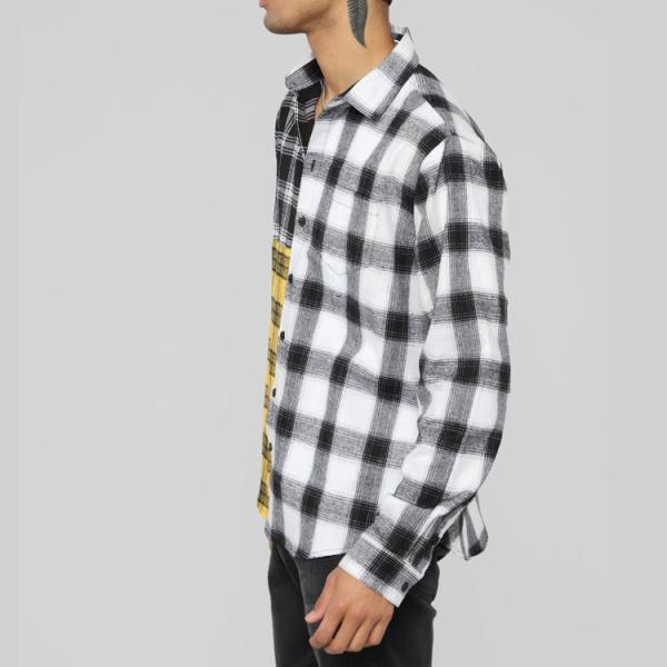 Cotton Color Contact Mens Long Sleeve Plaid Shirts Casual Street Style Cool Design