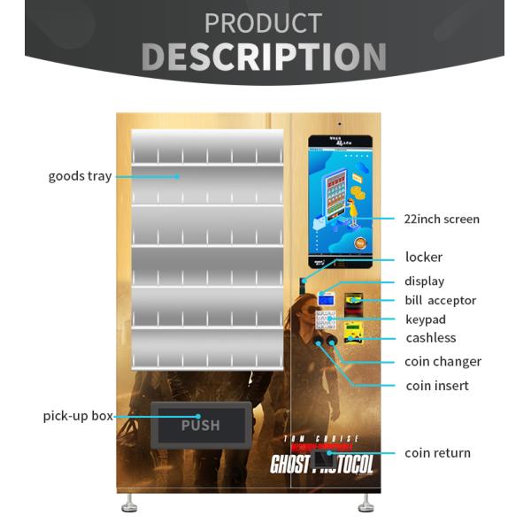 Máquina de venda automática do CD do disco DVD do filme com a porta de vidro moderada dobro, máquina de venda automática da biblioteca, mícron