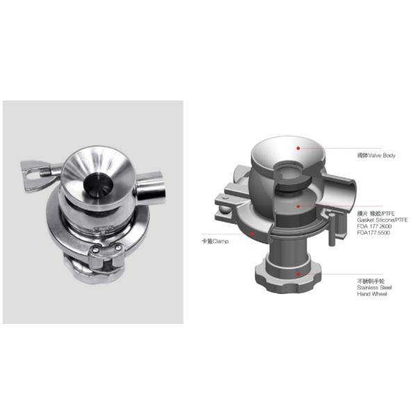 316L Stainless Steel Hygienic Tank Diaphragm Valve For Pharmacy