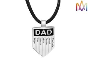 Colar gravada homens do pendente do nome de família do ODM do OEM