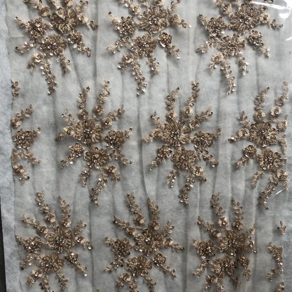 High Quality Easily Customizable Luxury 3D Sequin Beaded African Embroidery Lace Fabric for Girls Women's Dress Party Dress