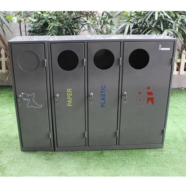 Медленная сталь наружные наружные контейнеры для переработки с 4 отсеками