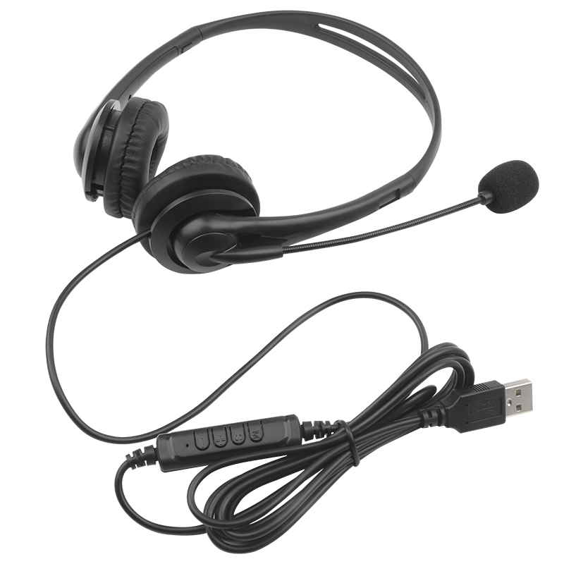 JTY-430 professional call center earphones with microphone, multiple plugs USB/Type-C/3.5mm wired earphones, comfortable to wear earphones, suitable for online learning and business conference calls