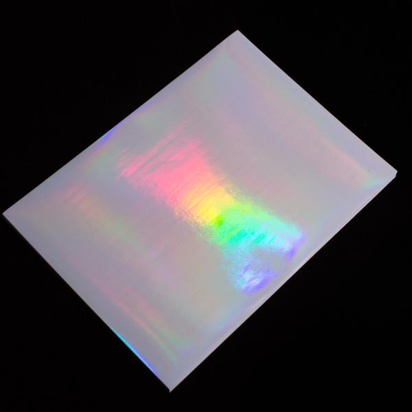 Adhesive Sticker Rainbow Self-Adhesive Transparent PVC PP Holographic Film A4 Vinyl Sheet Waterproof Cold Holographic Lamination Film