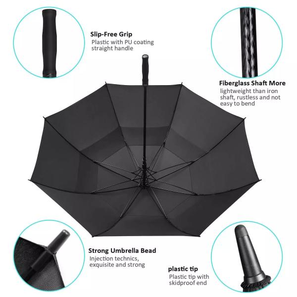 Double Layers Folding Windproof Golf Umbrella 68 Inch