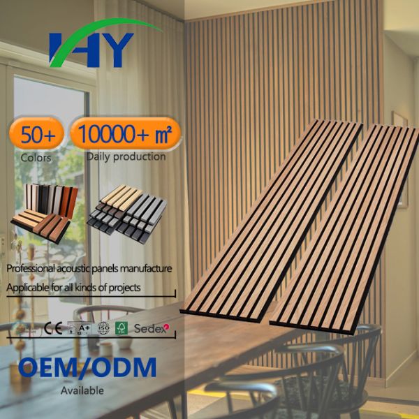 MDF Fireproof Wood Slat Acoustic Wall Panels Aesthetic Sound Absorbing Panels For Office