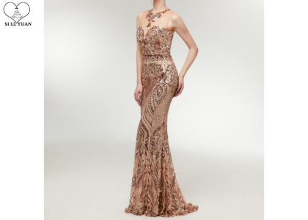 Black Gold Mermaid Style Prom Dress Heart Shaped Bust Special Sequin Pattern