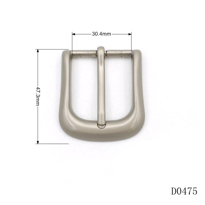 Curved Pin Belt Buckle Matte Silver Rectangular Belt Buckle For Belts And Bags