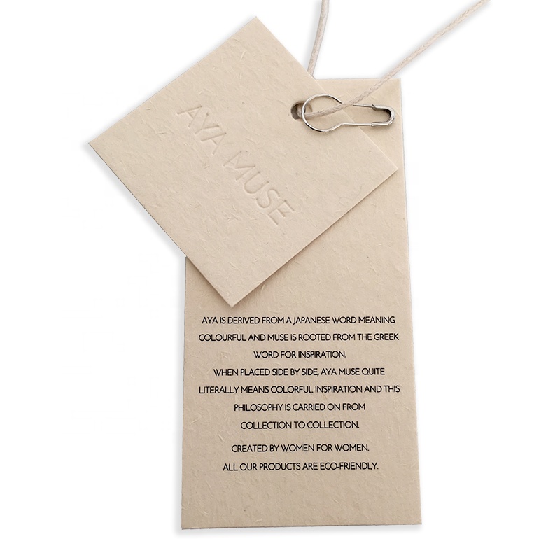 Мода сложила hangtag Debossing одежды толщиной 2mm персонализированный