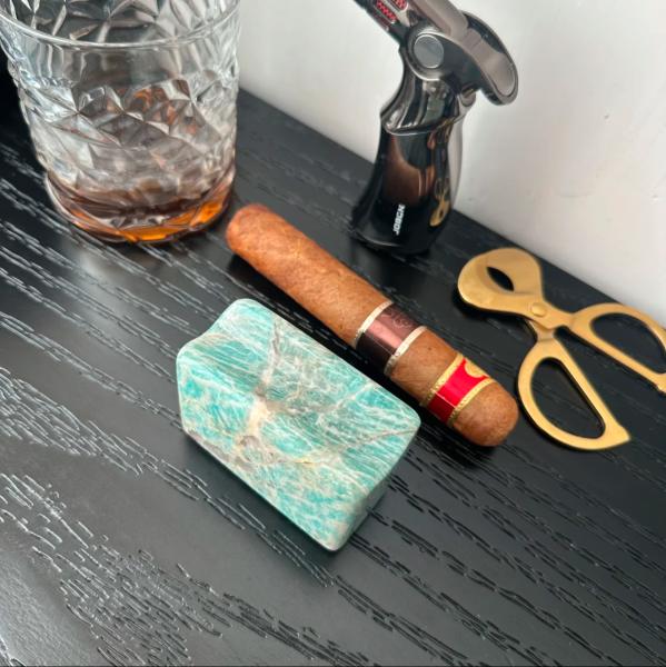 Green Marble Cigar Rest Portable Customized For Office Decoration