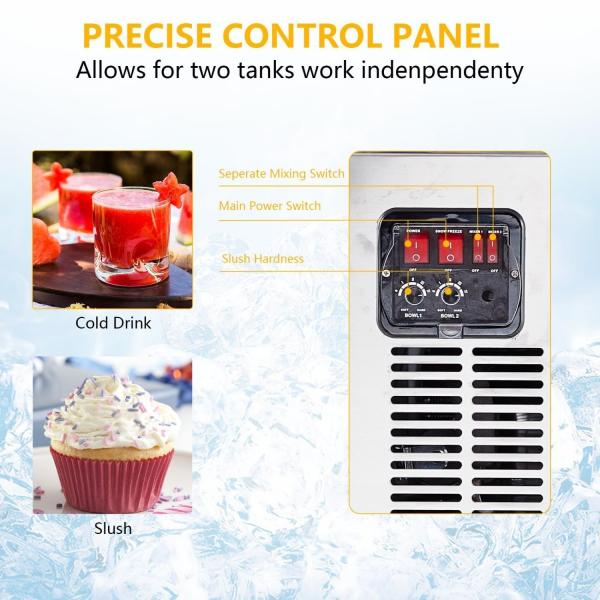 Commercial 15l Slushie machine à glaçons maison machine de refroidissement de boissons congelées trois bols double bol Slush machine