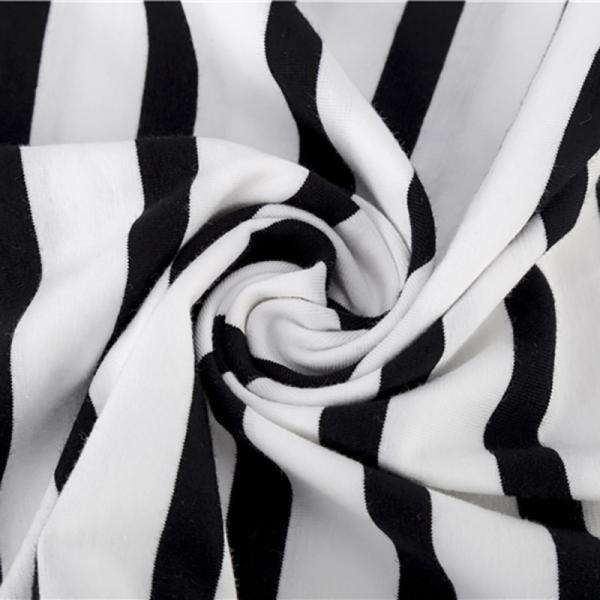 Чистый хлопок Striped текстура 170gsm 175cm черно-белой кожи ткани дружелюбная