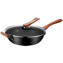 30 / 32 / 34Cm Kitchen Cookware Aluminum Non Stick Wok Pan With Lid