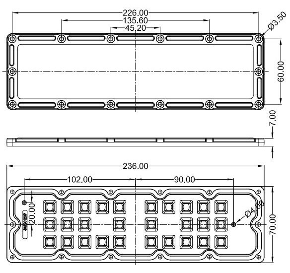 28 5050 светлые пунктов цепи приведенной PCB серии 14 модуля 2 параллельной для уличного света 30W 50W 60W