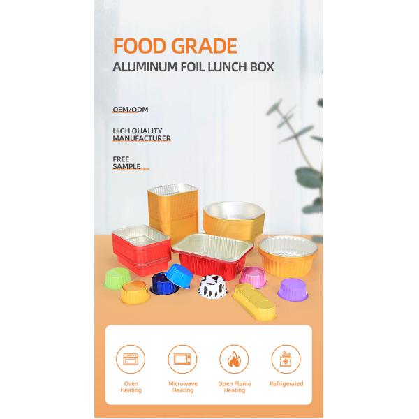 Прямоугольный подгоняйте коробку для завтрака Takeout подносов коробок упаковки устранимую алюминиевую