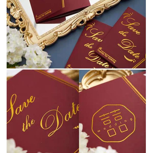 Luxury Red Wedding Gift Card Envelopes 5x7 4x6 with Folding Invitations