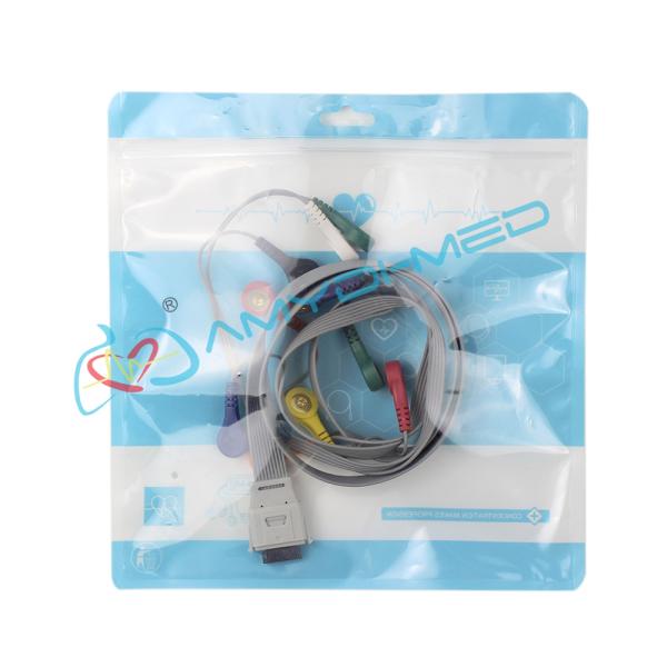 Holter Recorder ECG Lead Wires 0.9m BIOMEDICA-26P 10 Lead Snap Holter ECG Cable ISO 13485 Surgical Supplies Grey TPU